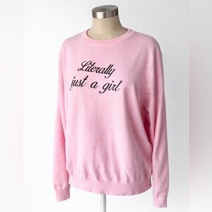 Pink “Literally Just a Girl” Graphic Sweatshirt | Cozy Crewneck Pullover